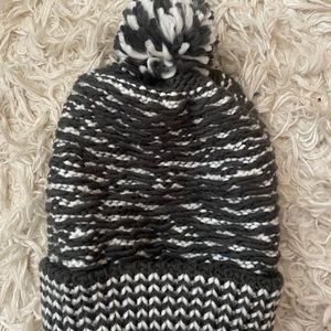 Grey knit winter hat
